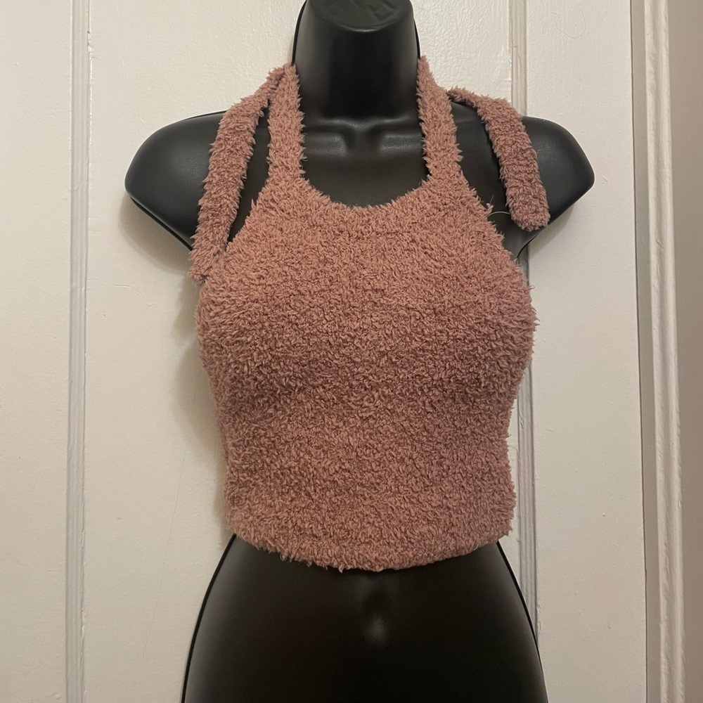NWT Skims cozy knit halter top in size S/M. In Rose Brown
